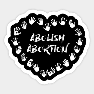 Abolish Abortion - Heart Hands - White Sticker